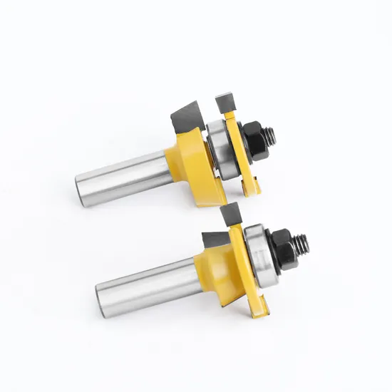 Lavie 8mm 12mm 1/2" Shank 2PCS Set Rail & Stile Tenon Cutter Router Bit for Door and Window Woodworking